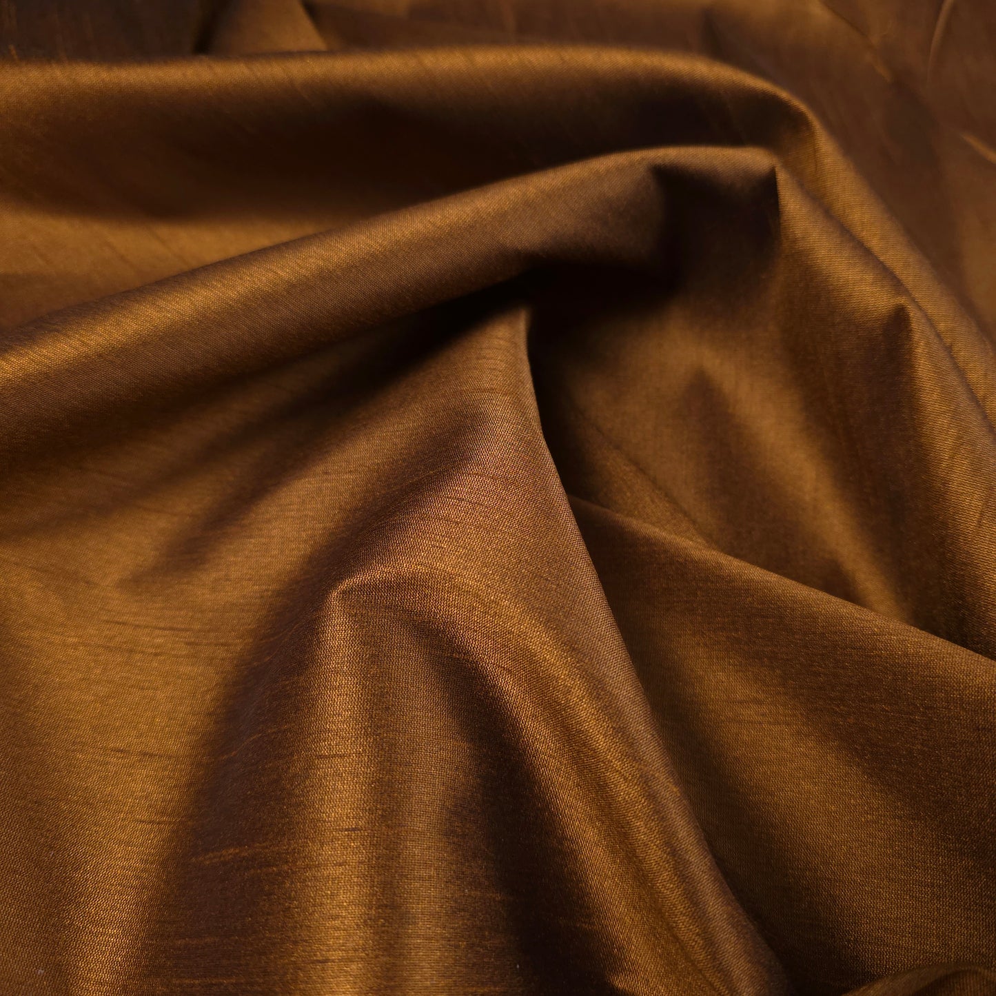 GOLD ANTIQUE BRONZE FAUX SILK DUPIONI