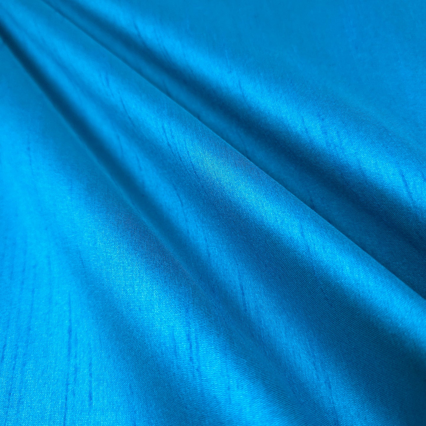 BLUE TURQUOISE FAUX SILK DUPIONI