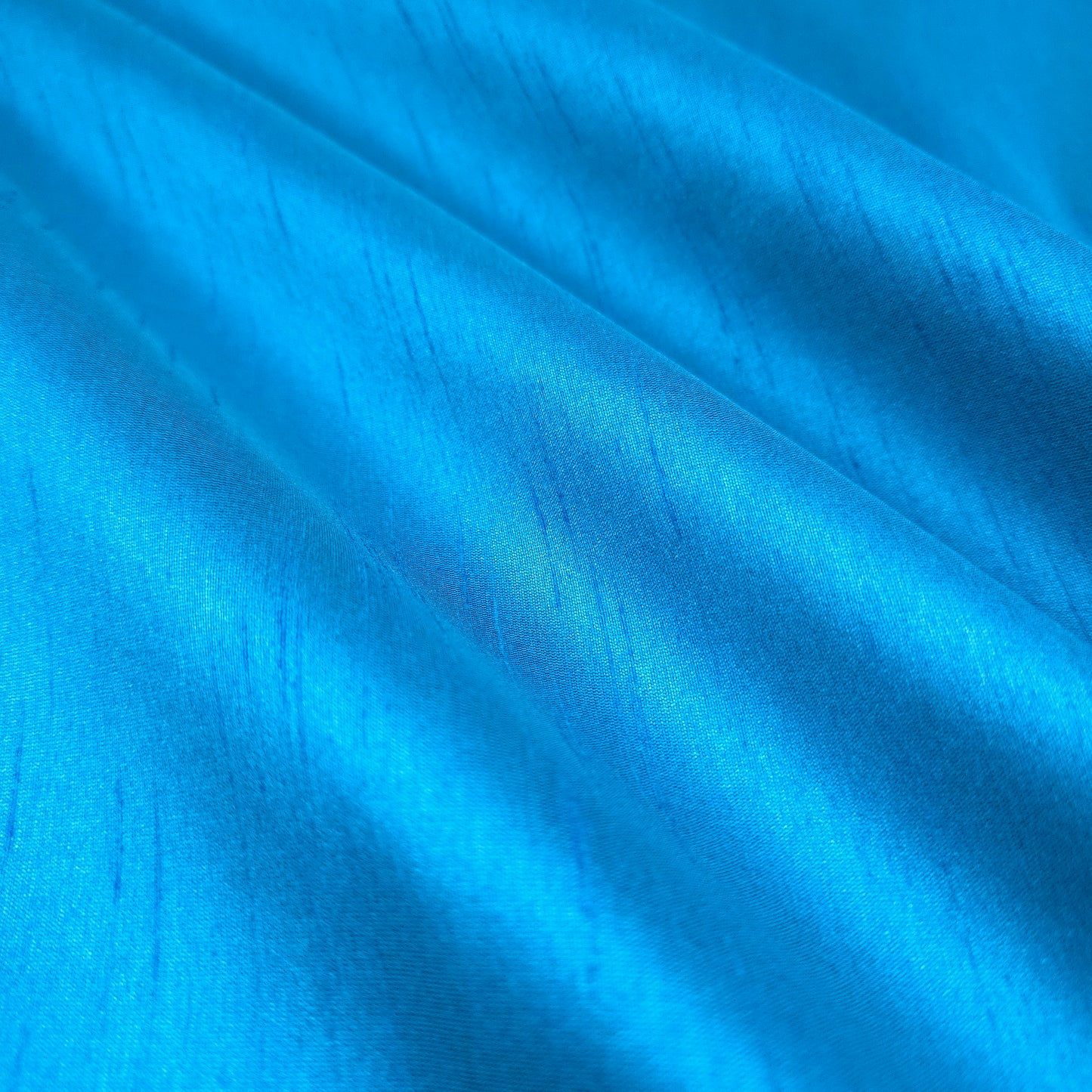 BLUE TURQUOISE FAUX SILK DUPIONI