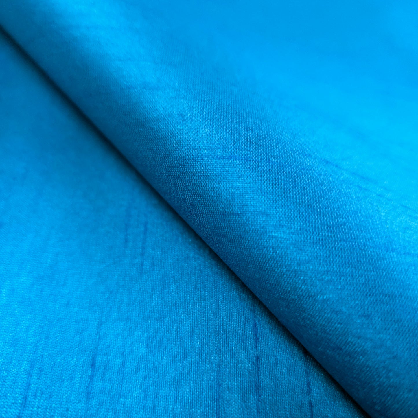 BLUE TURQUOISE FAUX SILK DUPIONI