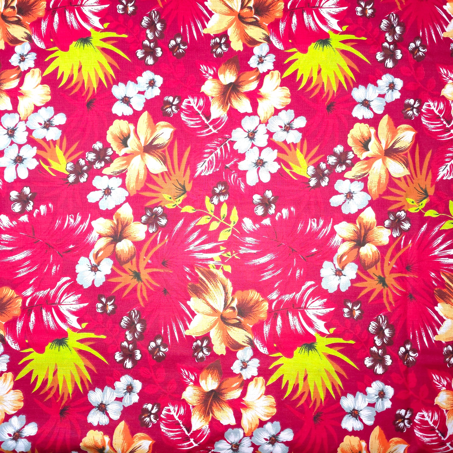 HAWAIIAN FLORAL MOTIF RED