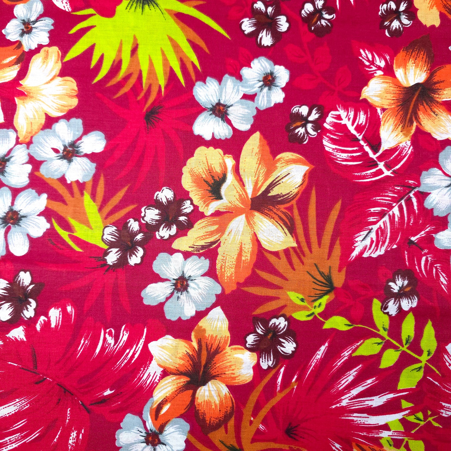 HAWAIIAN FLORAL MOTIF RED