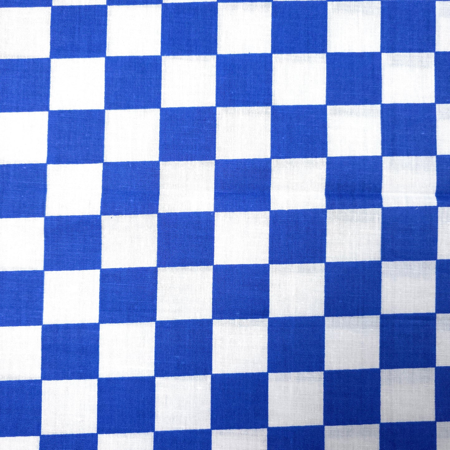 CHESSBOARD PRINT POLYCOTTON BLUE WHITE