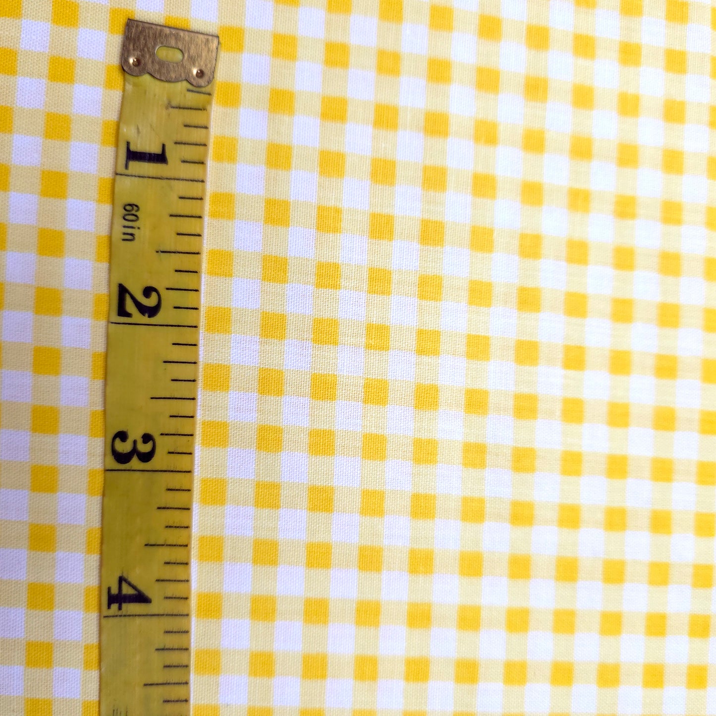 1/4" GINGHAM POLYCOTTON PRINT YELLOW LEMON