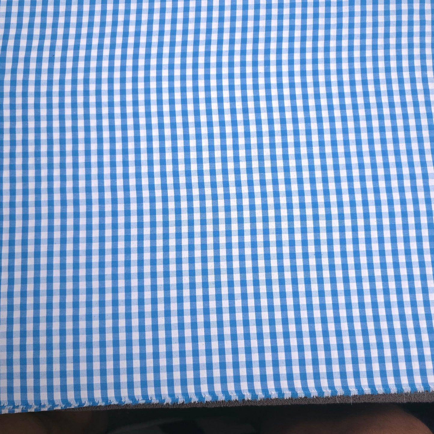 BLUE TURQUOISE GINGHAM POLYCOTTON
