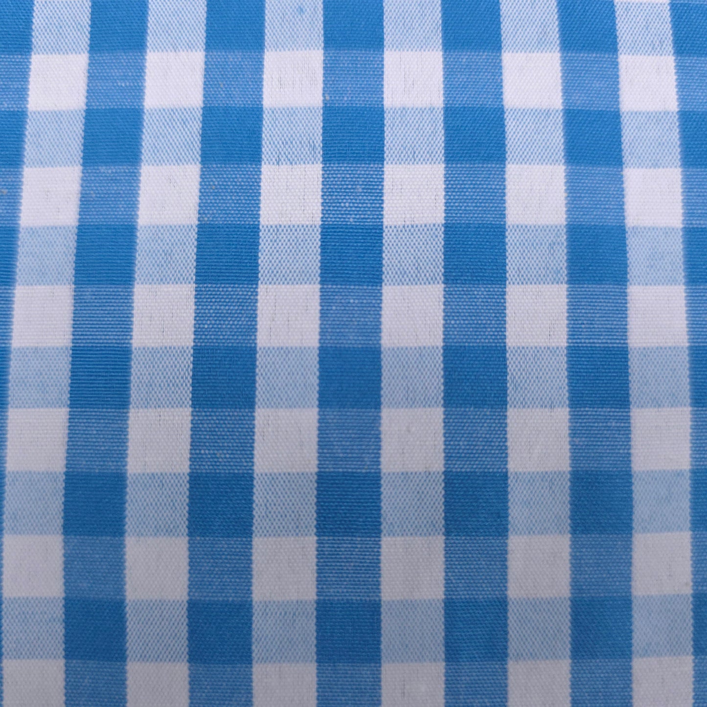 BLUE TURQUOISE GINGHAM POLYCOTTON