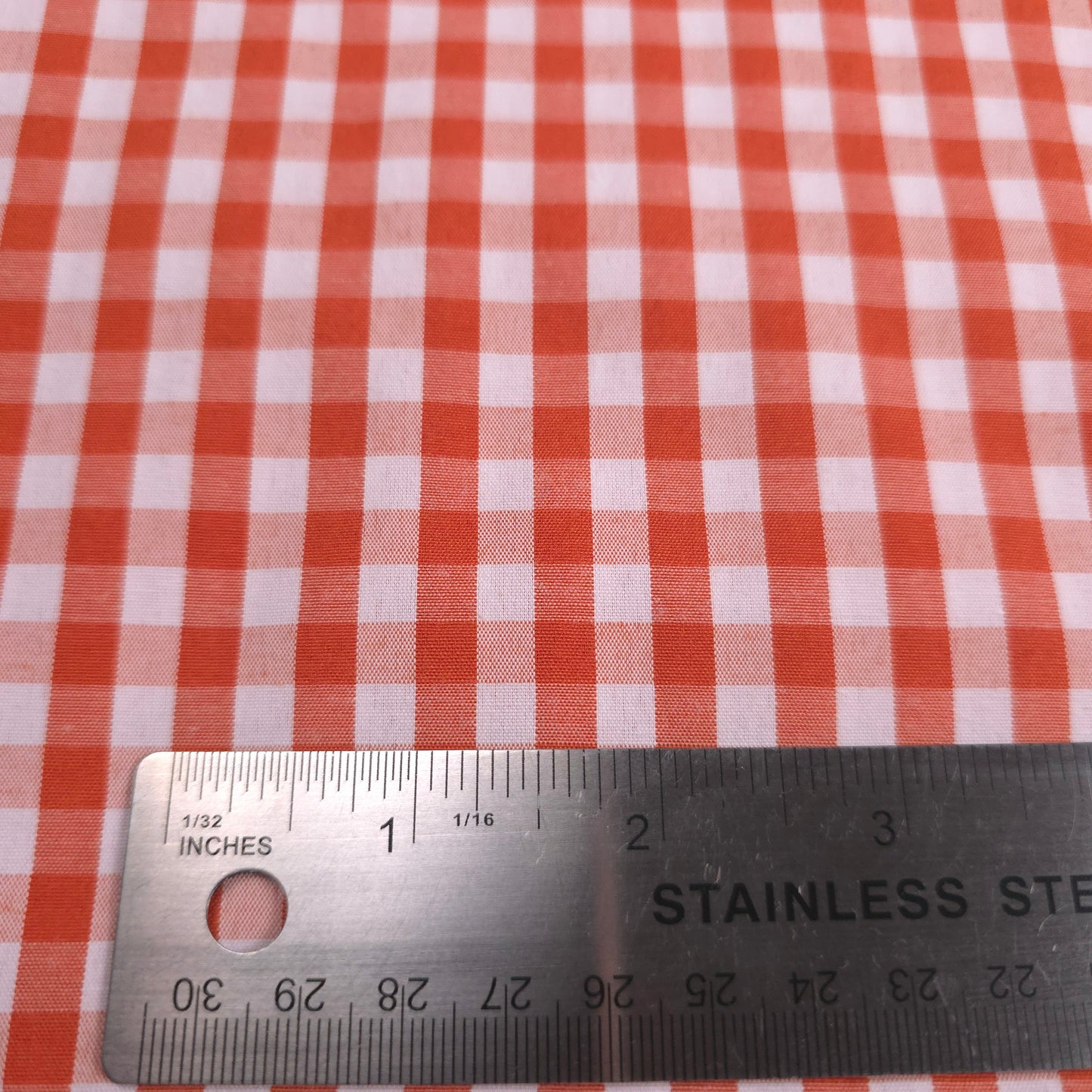 1/4" GINGHAM POLYCOTTON PRINT ORANGE