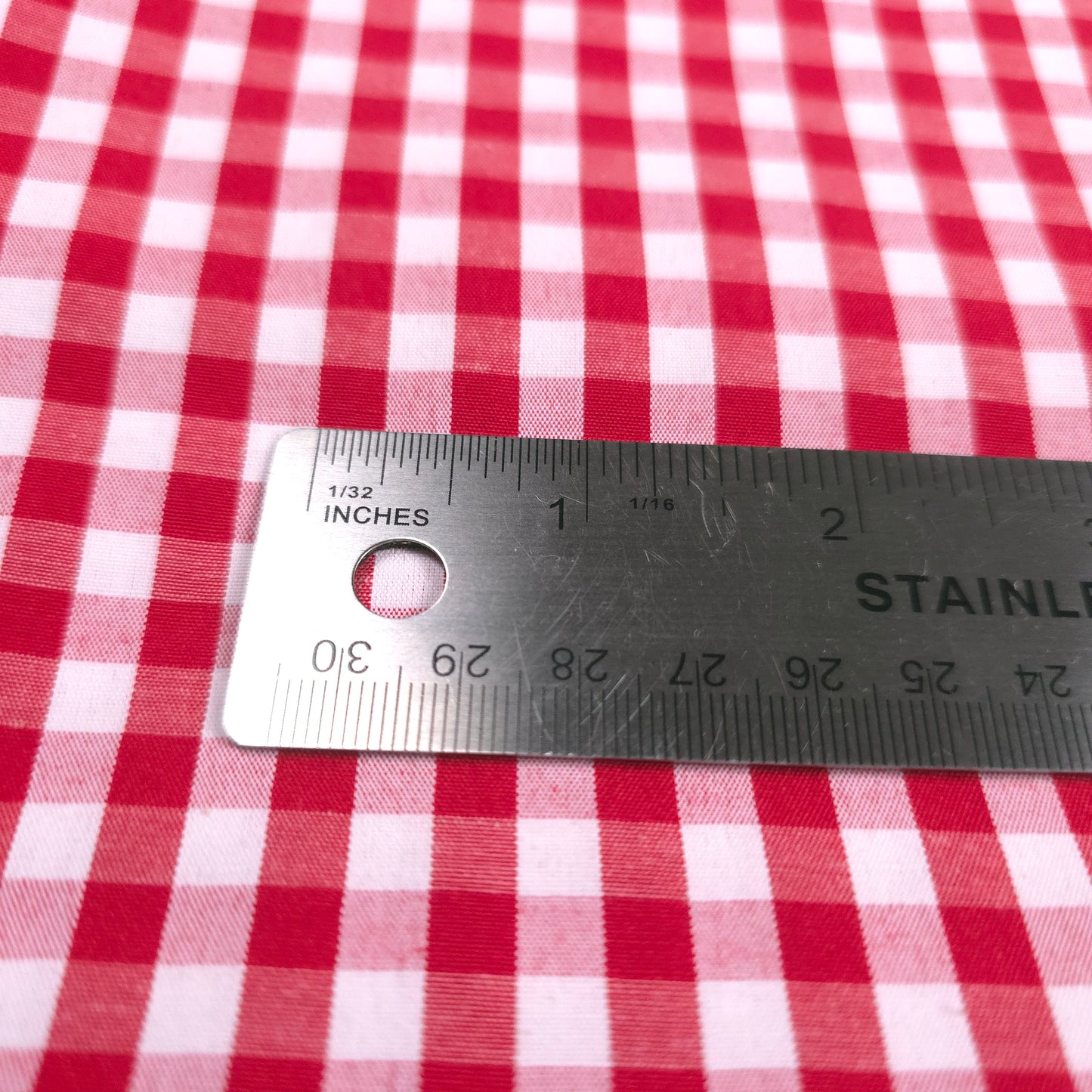 1/4" GINGHAM POLYCOTTON PRINT RED