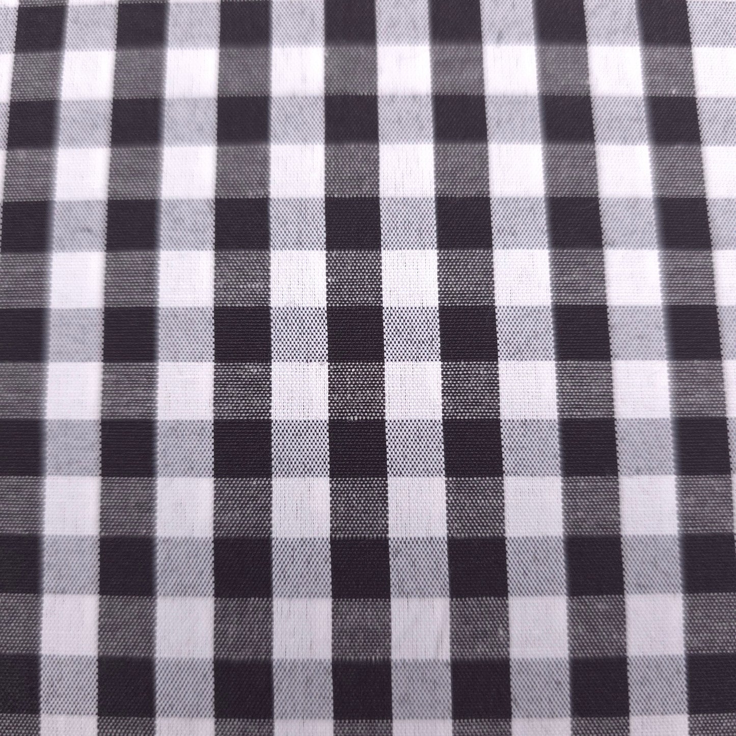 1/4" GINGHAM POLYCOTTON PRINT BLACK WHITE