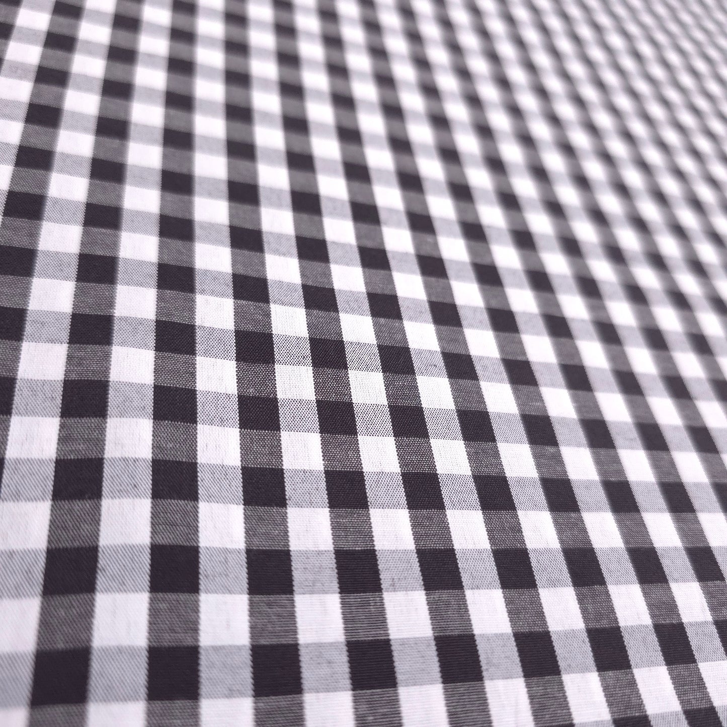 1/4" GINGHAM POLYCOTTON PRINT BLACK WHITE