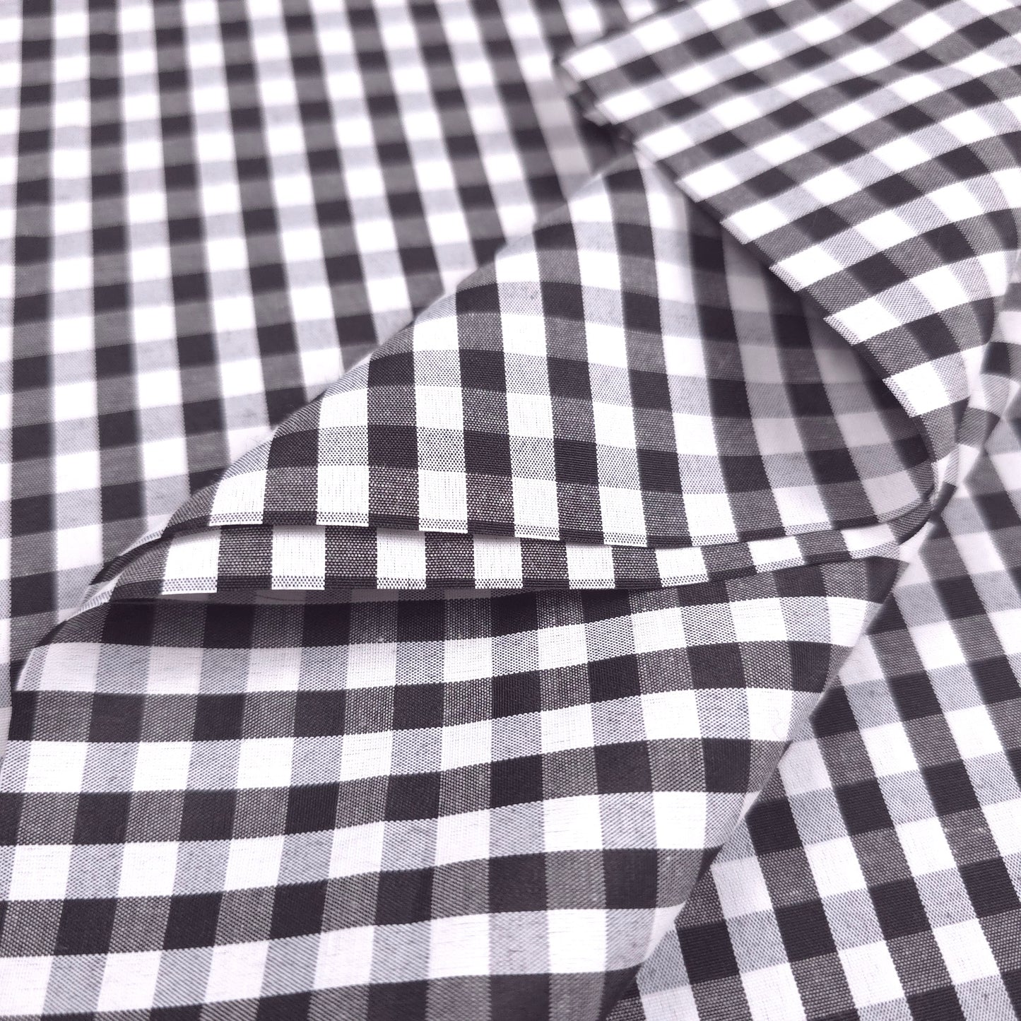 1/4" GINGHAM POLYCOTTON PRINT BLACK WHITE