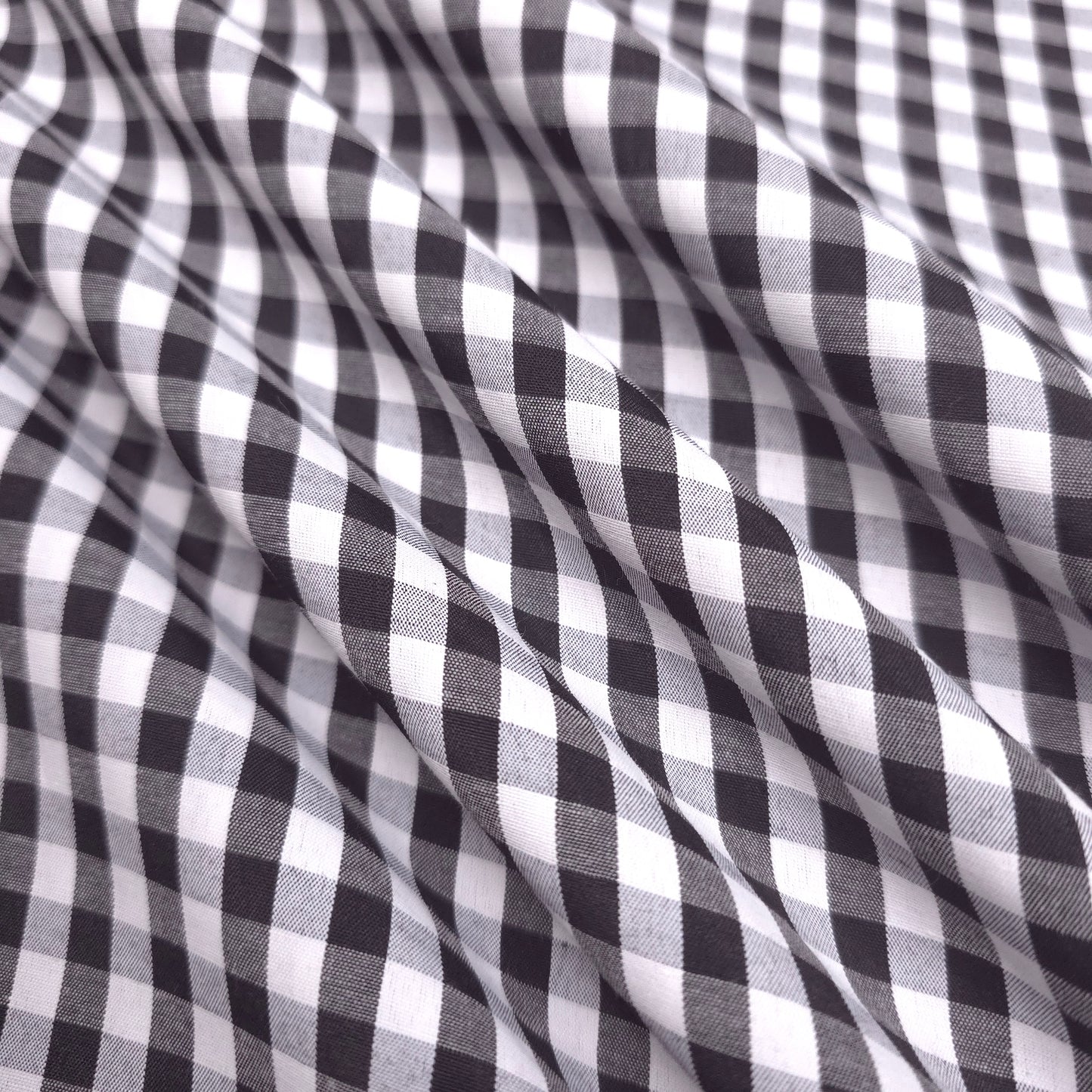 1/4" GINGHAM POLYCOTTON PRINT BLACK WHITE