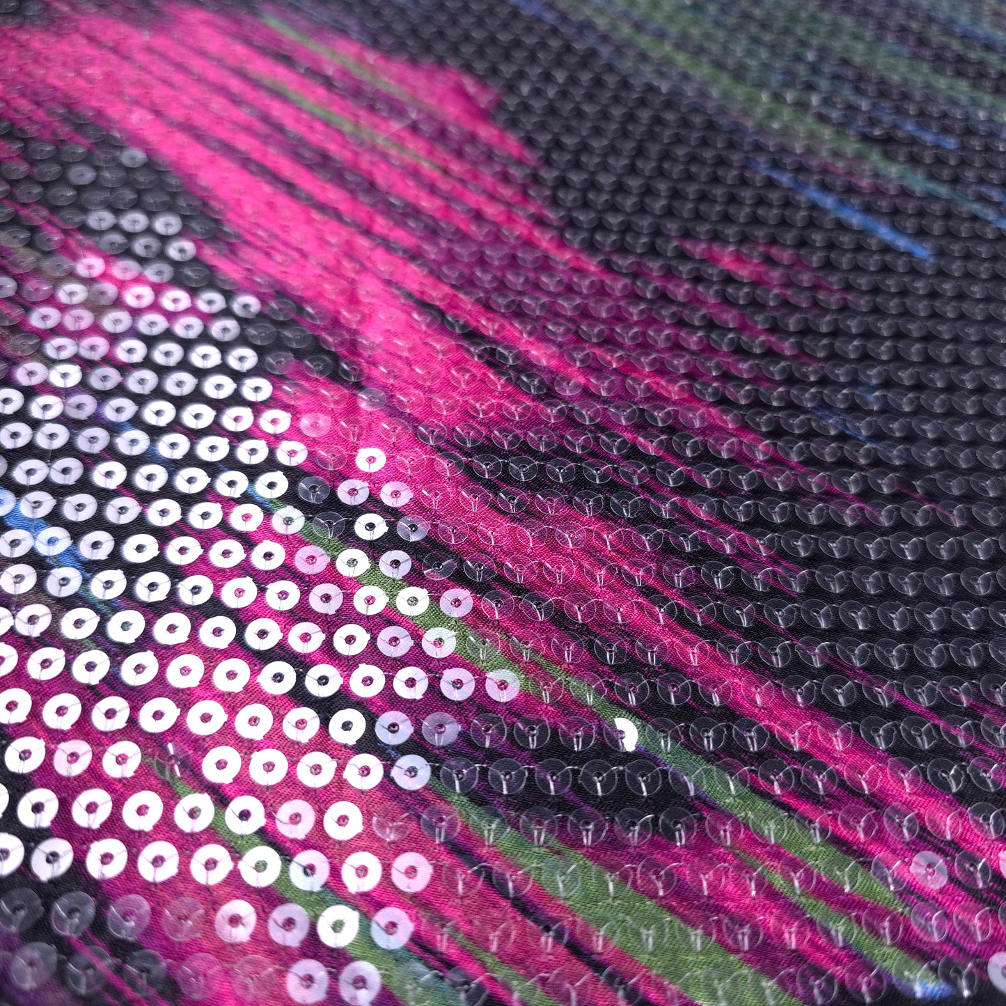 RETRO BRUSHSTROKE CLEAR SEQUIN SATIN PINK