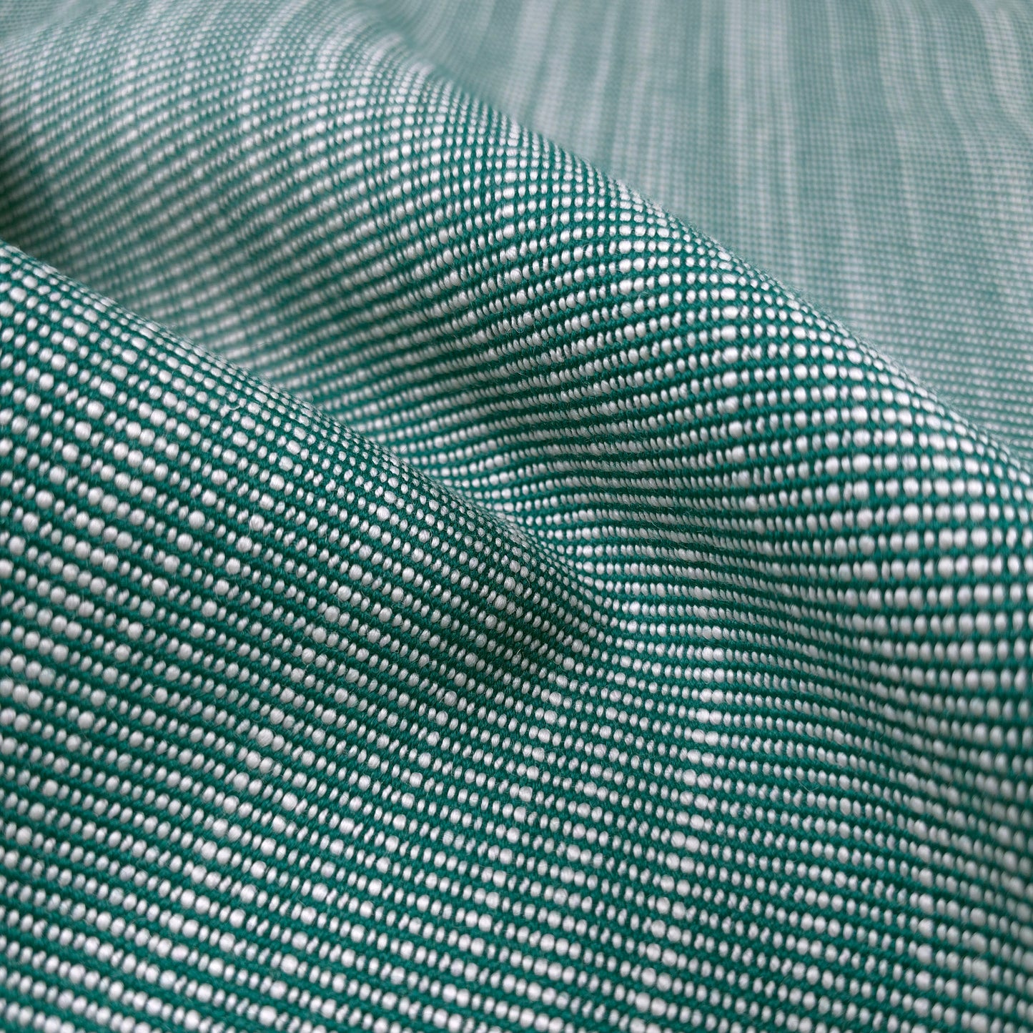 REVERSIBLE GREEN WHITE TAPESTRY UPHOLSTERY