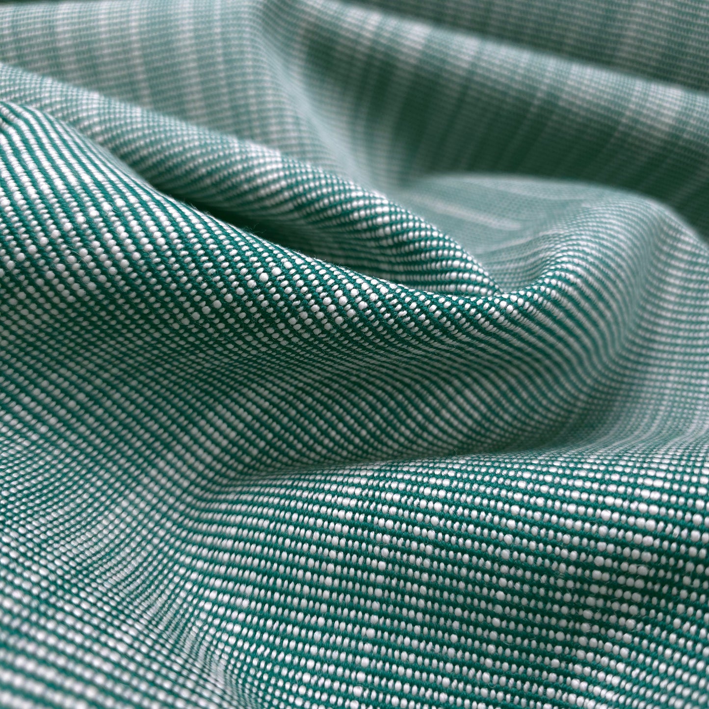 REVERSIBLE GREEN WHITE TAPESTRY UPHOLSTERY