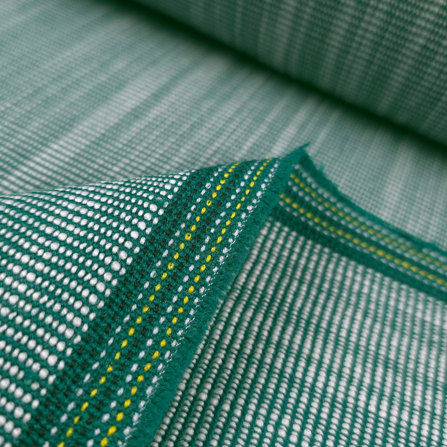 REVERSIBLE GREEN WHITE TAPESTRY UPHOLSTERY