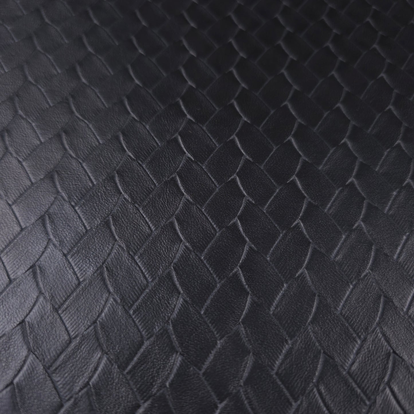 EMBOSSED WOVEN BLACK VINYL
