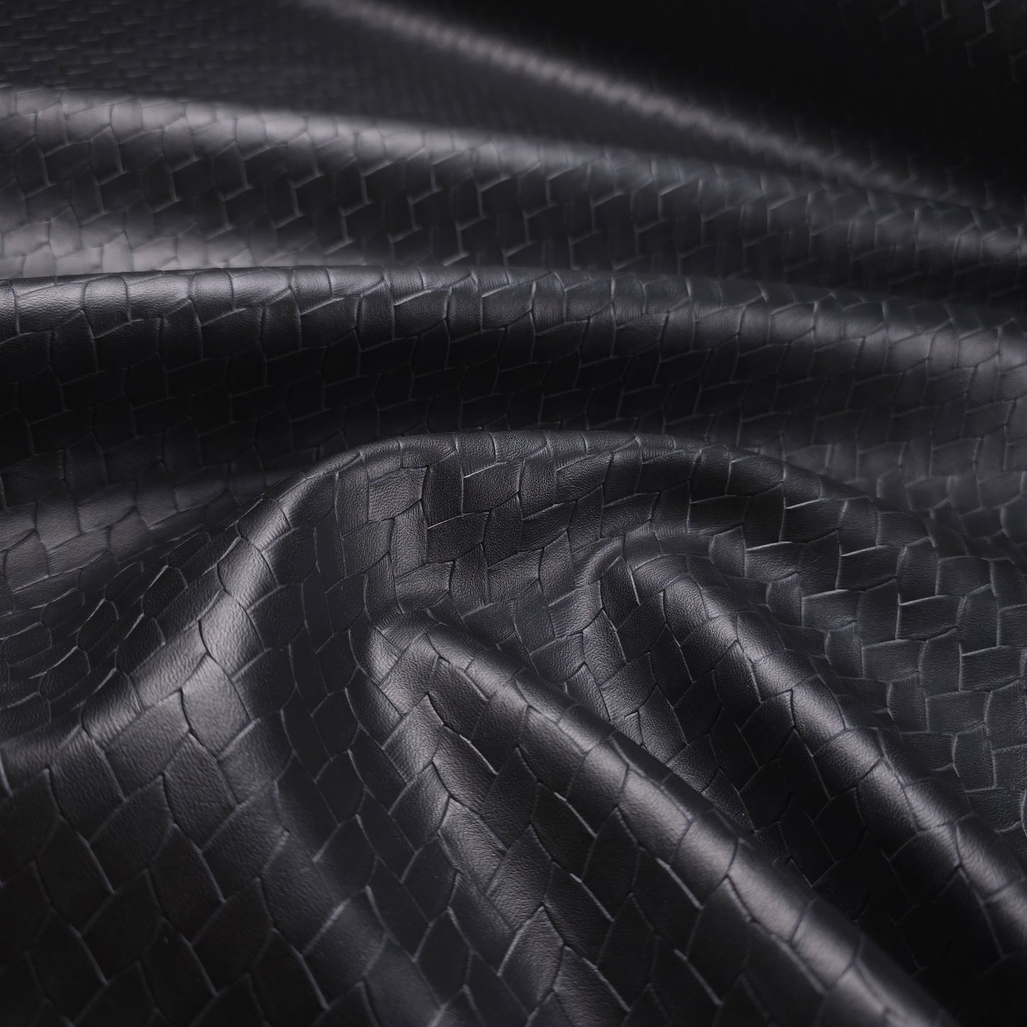EMBOSSED WOVEN BLACK VINYL
