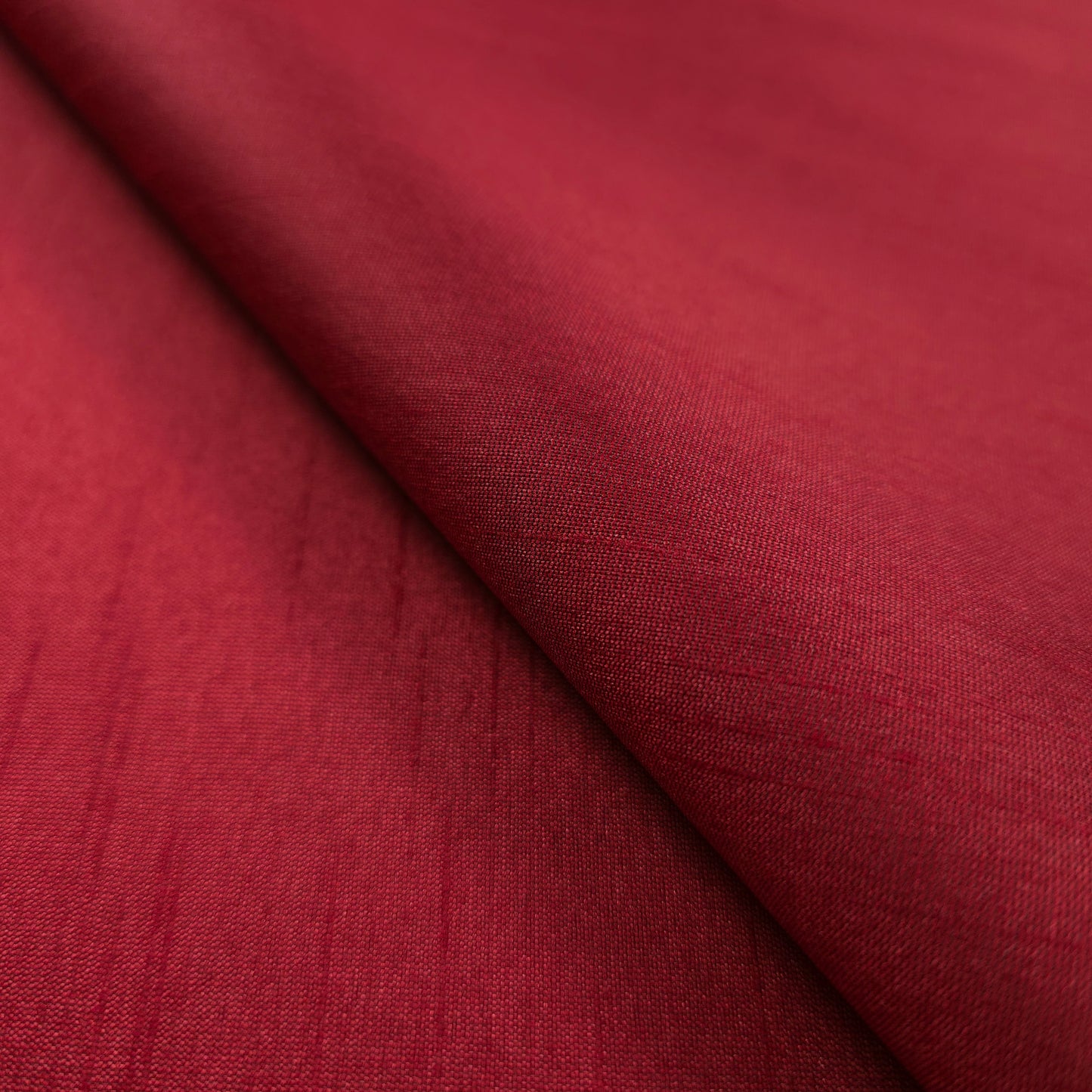 RED BLACK FAUX SILK DUPIONI