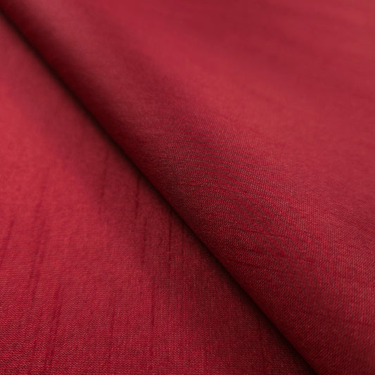RED BLACK FAUX SILK DUPIONI