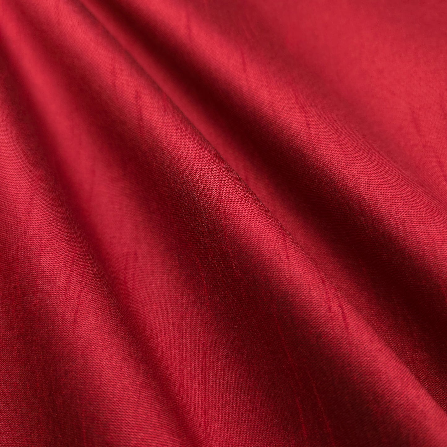 RED BLACK FAUX SILK DUPIONI
