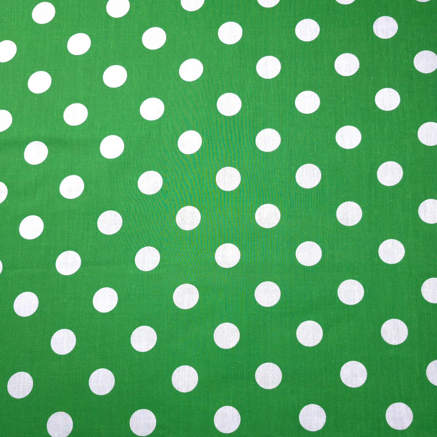 GREEN W/ WHITE POLKA DOT POLYCOTTON