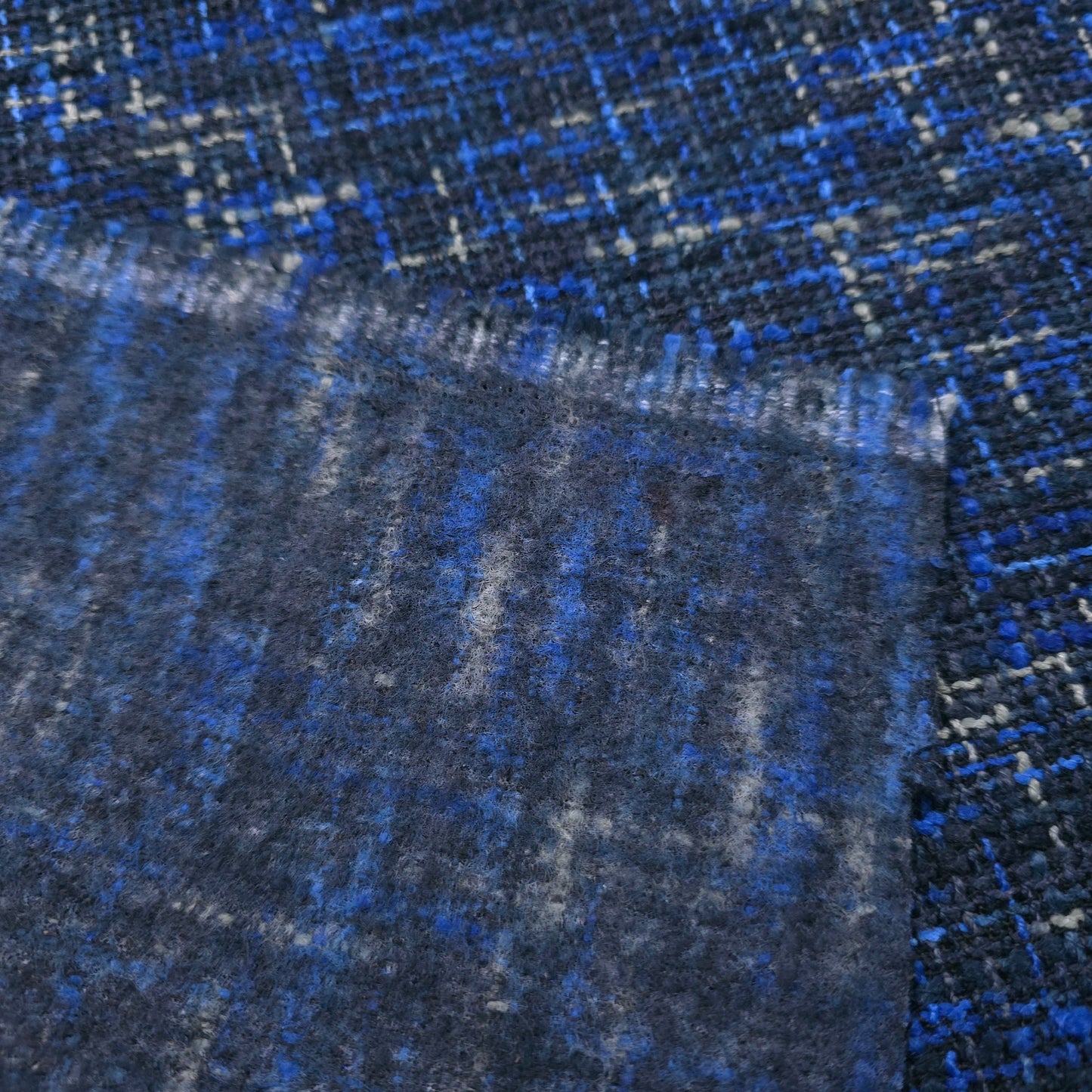 BLUE BLACK TWEED UPHOLSTERY