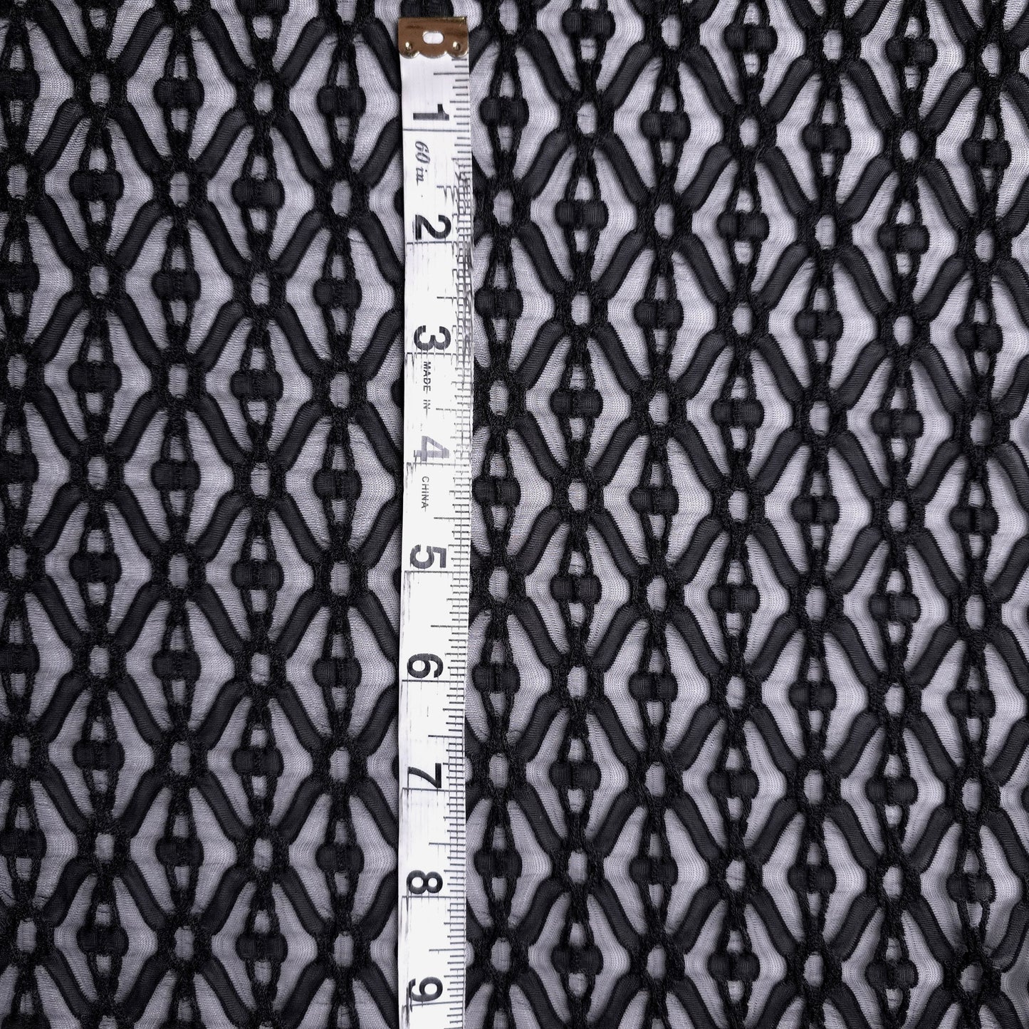 BLACK 3D DIAMOND STRETCH LACE