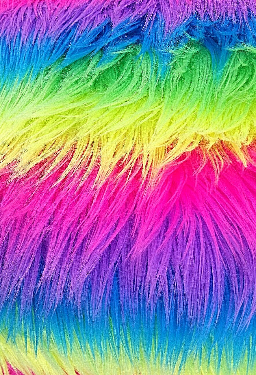 NEON RAINBOW STRIPE FUN FUR