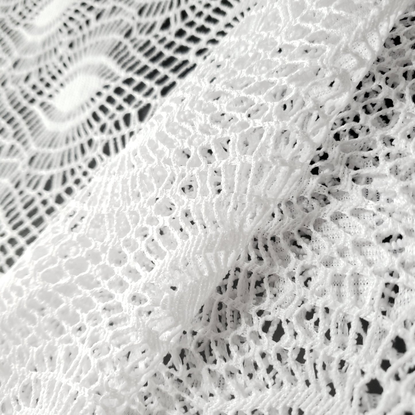 FAUX CROCHET BOHEMIAN EYE LACE WHITE