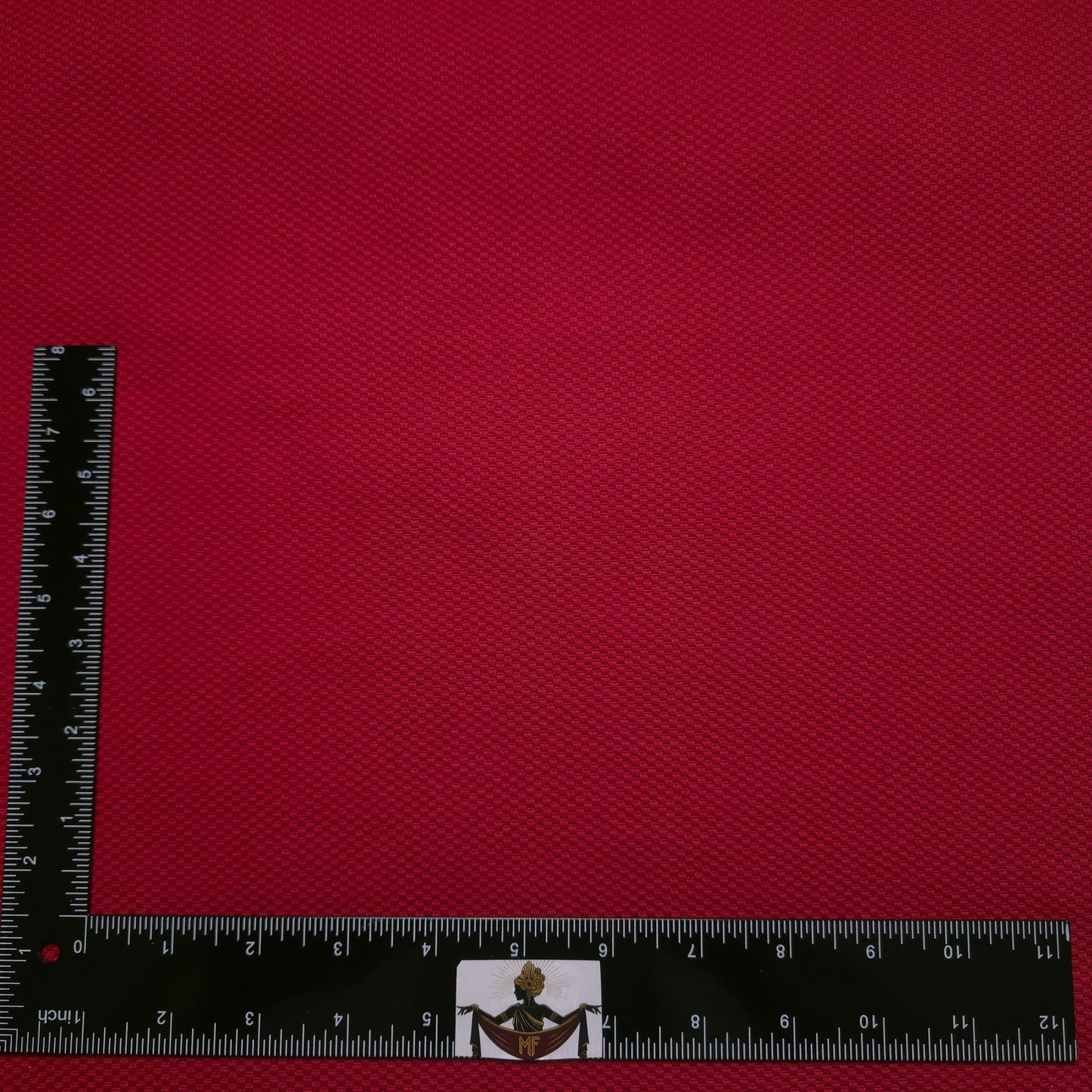 SOLID RED COTTON PIQUE DRAPERY FABRIC