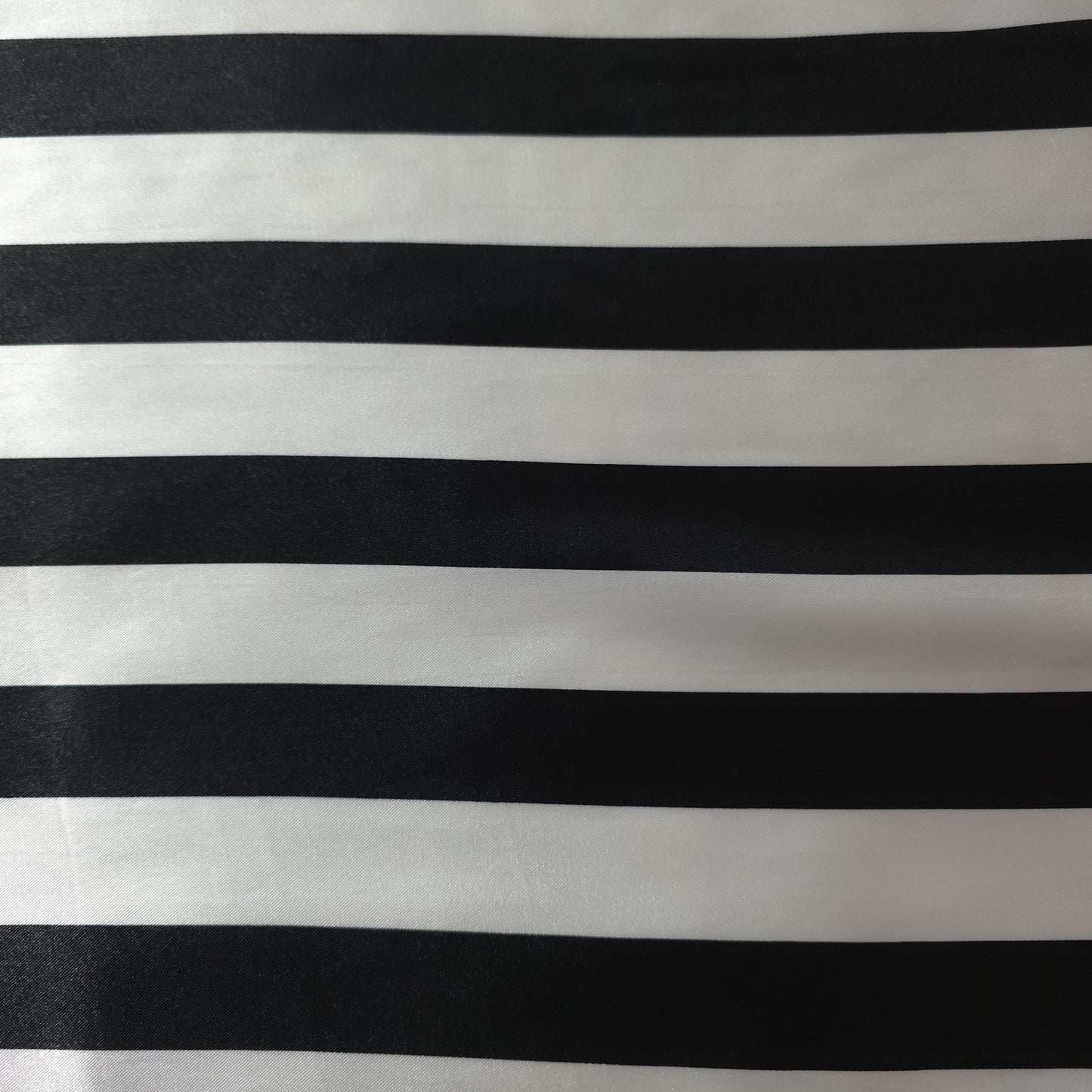 ONE INCH STRIPE SATIN BLACK WHITE