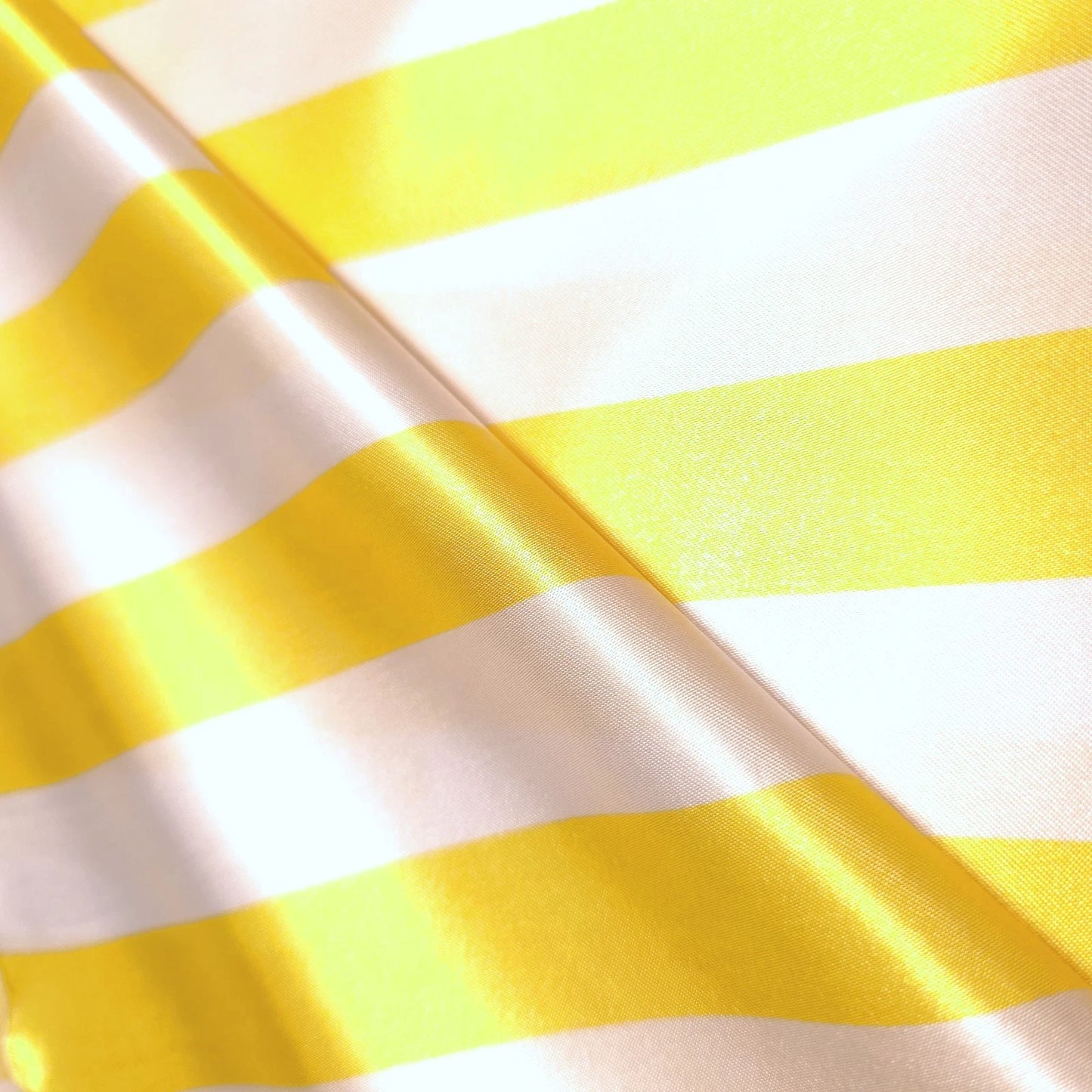 LEMON YELLOW WHITE STRIPE SATIN SPRING EASTER CRAFT