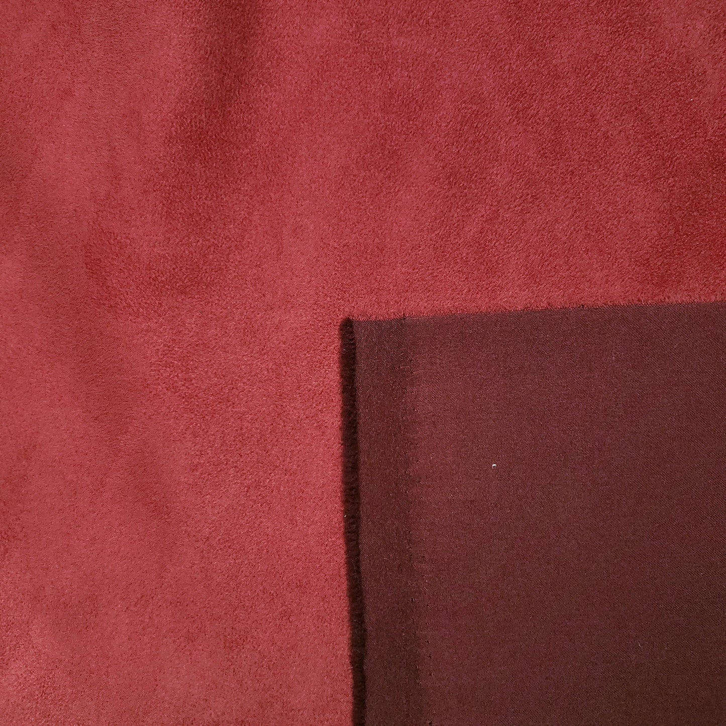 BRUSHED SUEDE UPHOLSTERY FABRIC DARK RED