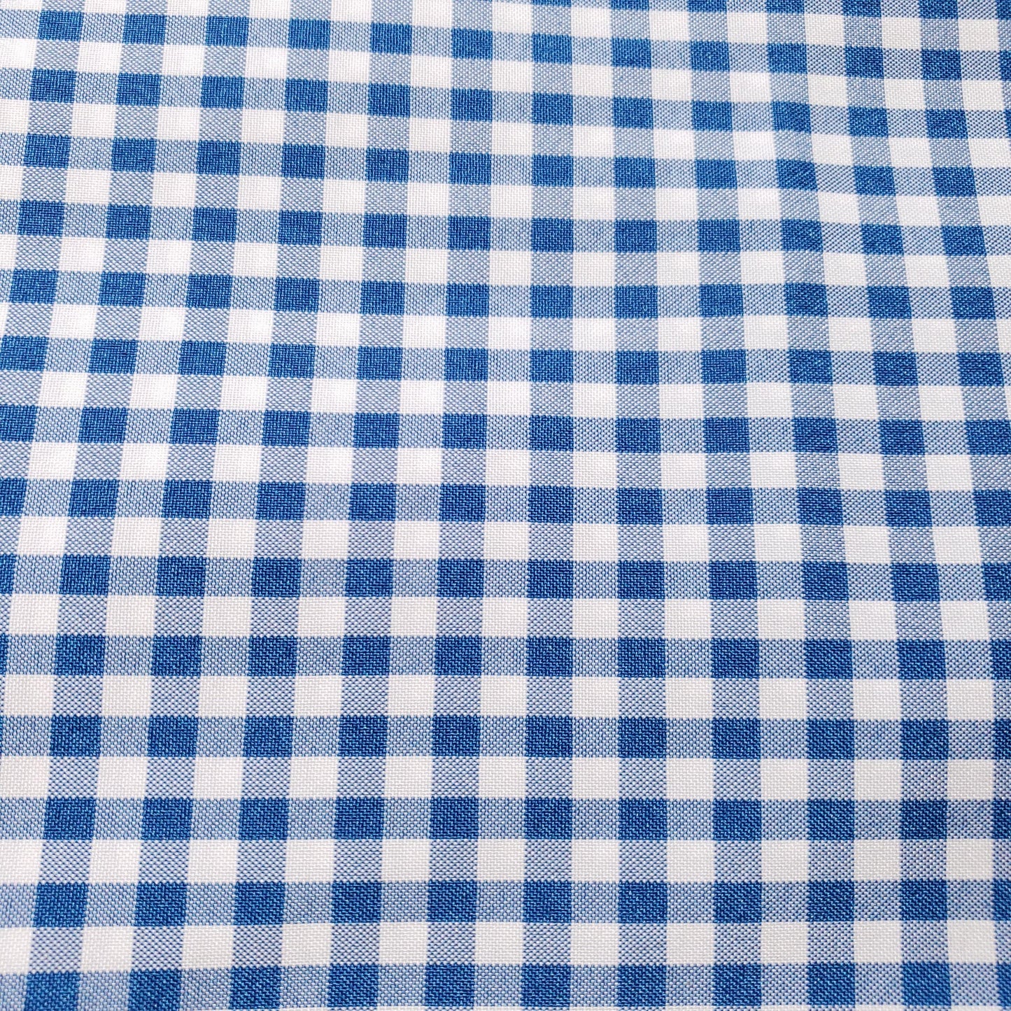 POLY POPLIN BLUE TURQUOISE SMALL GINGHAM