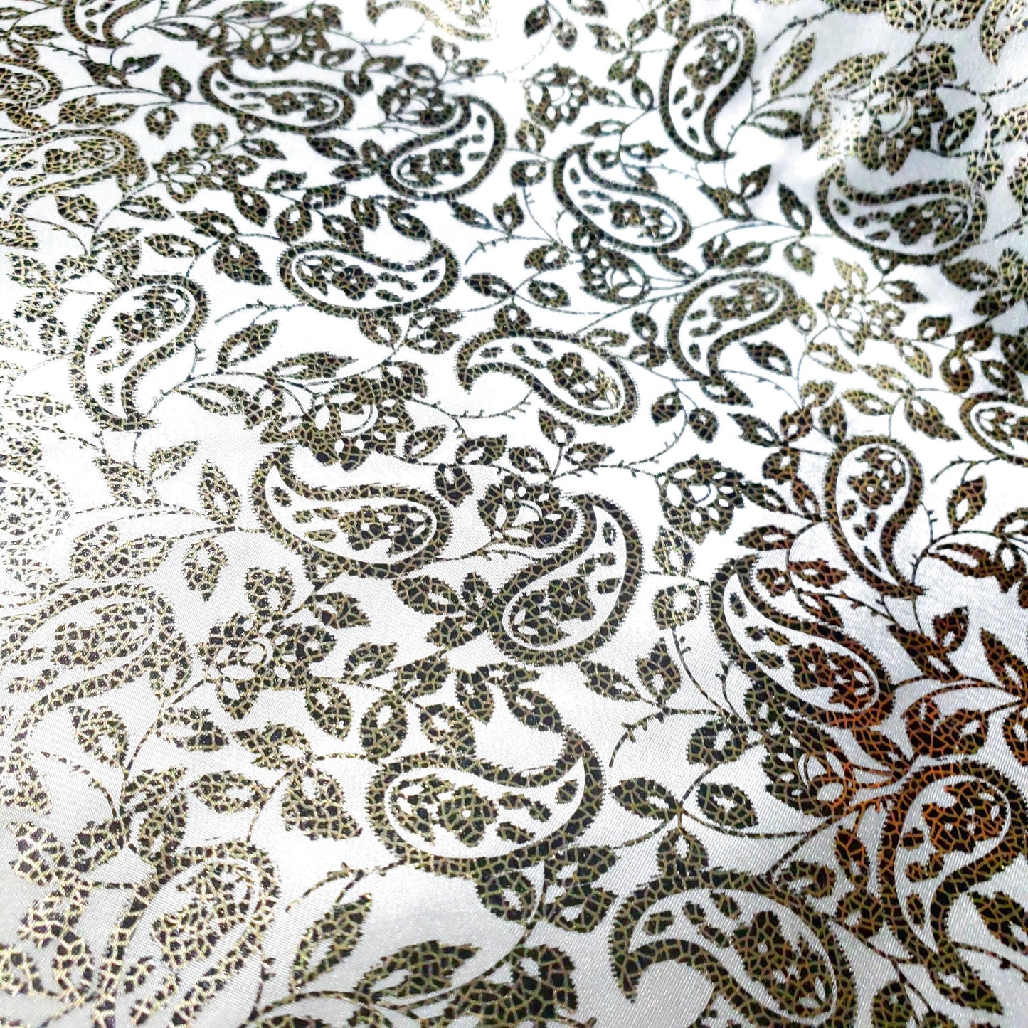 GOLD WHITE METALLIC GLOSS SATIN