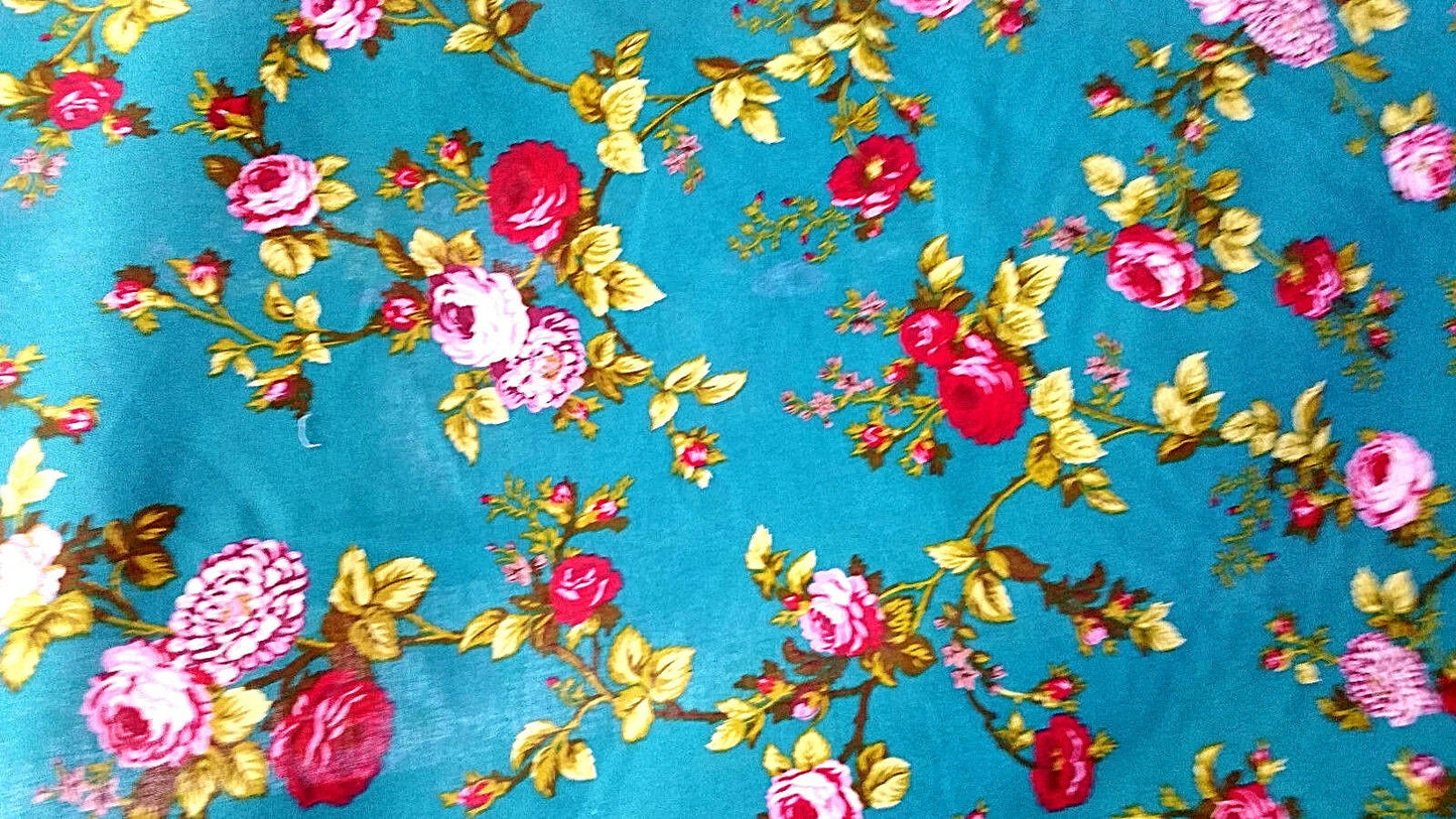 CASTILLE ROSES GREEN TEAL