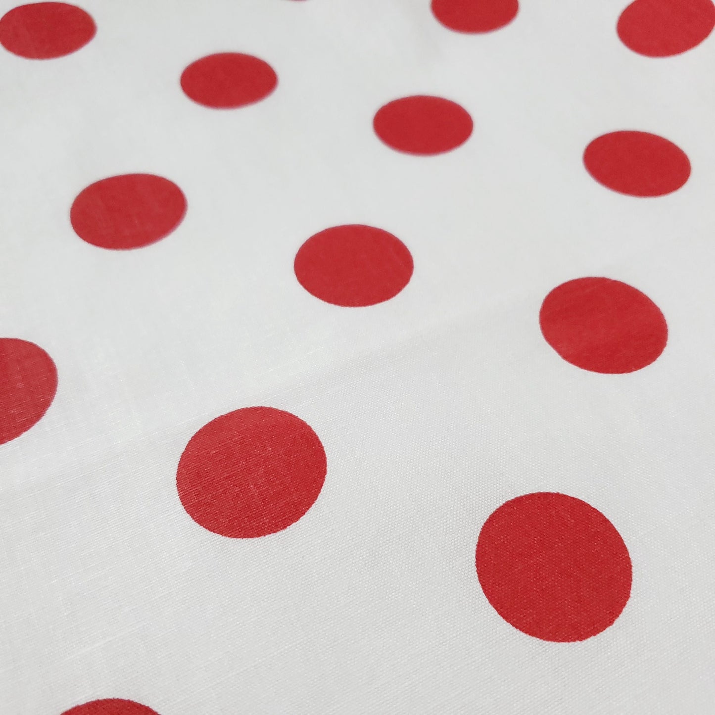 ONE INCH POLKA DOT RED ON WHITE