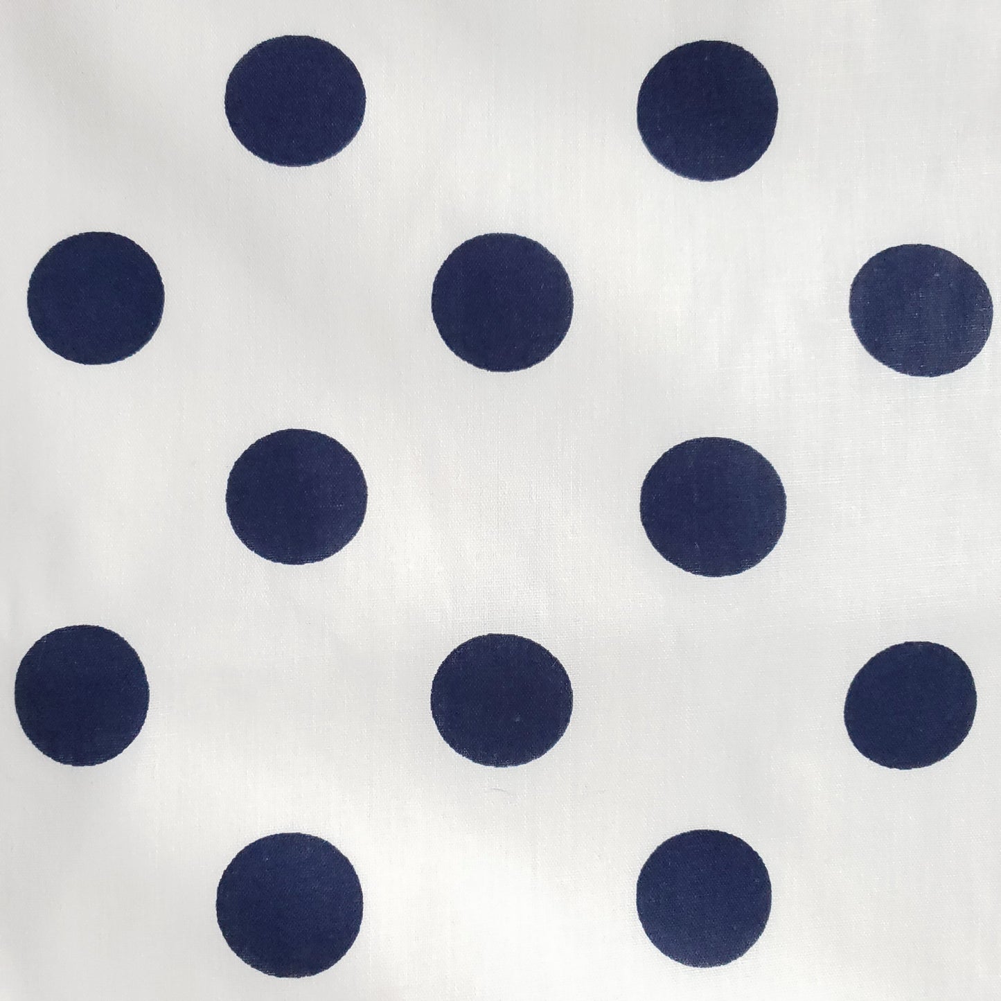 ONE INCH POLKA DOT NAVY ON WHTIE