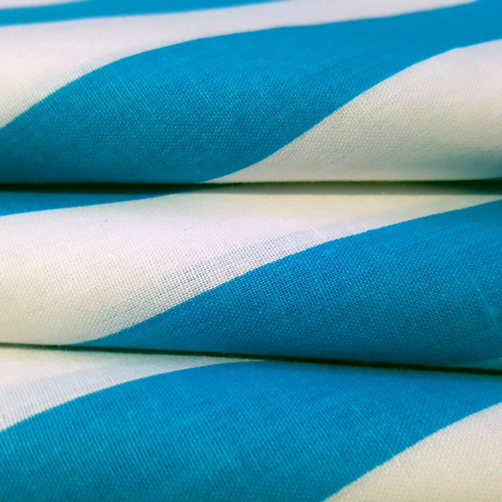 ONE INCH STRIPE POLYCOTTON TURQUOISE