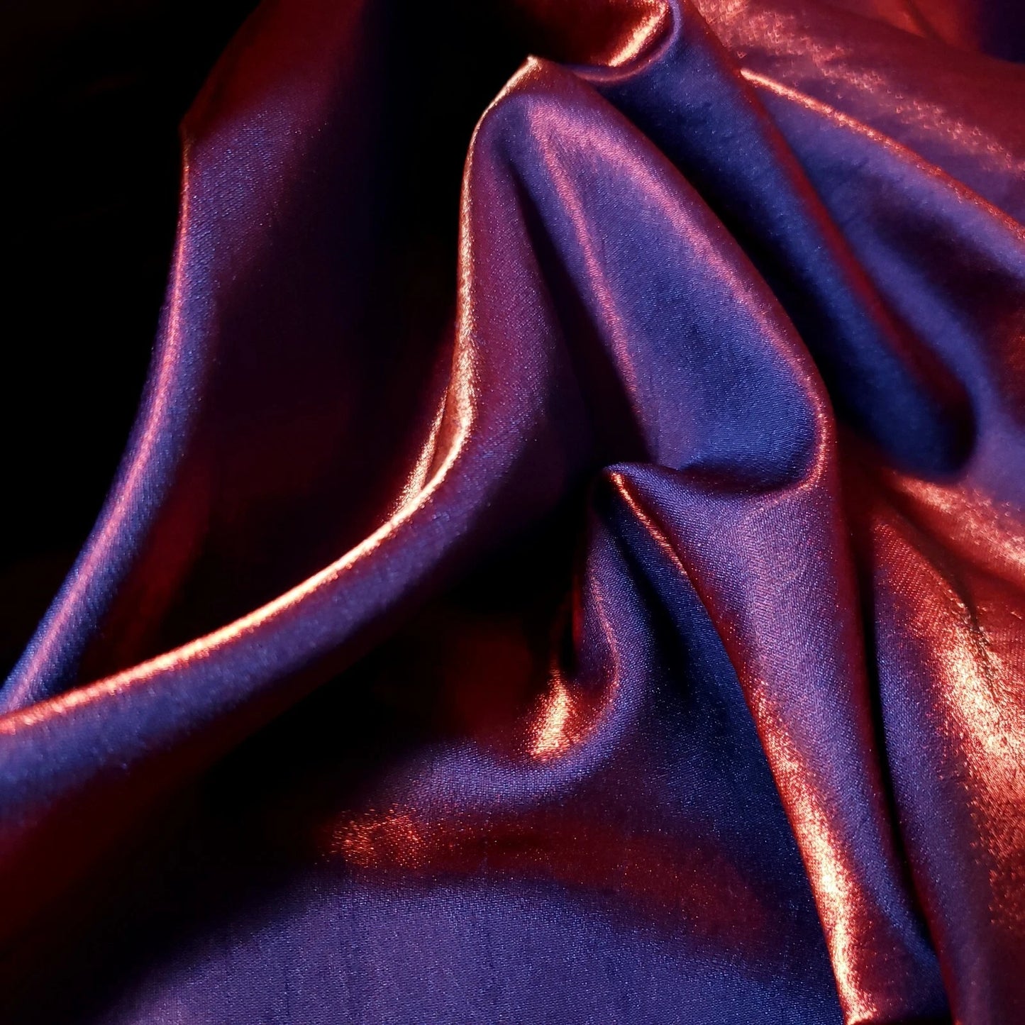 SHIMMER SHANTUNG TWO-TONE BLUE RED DUPIONI