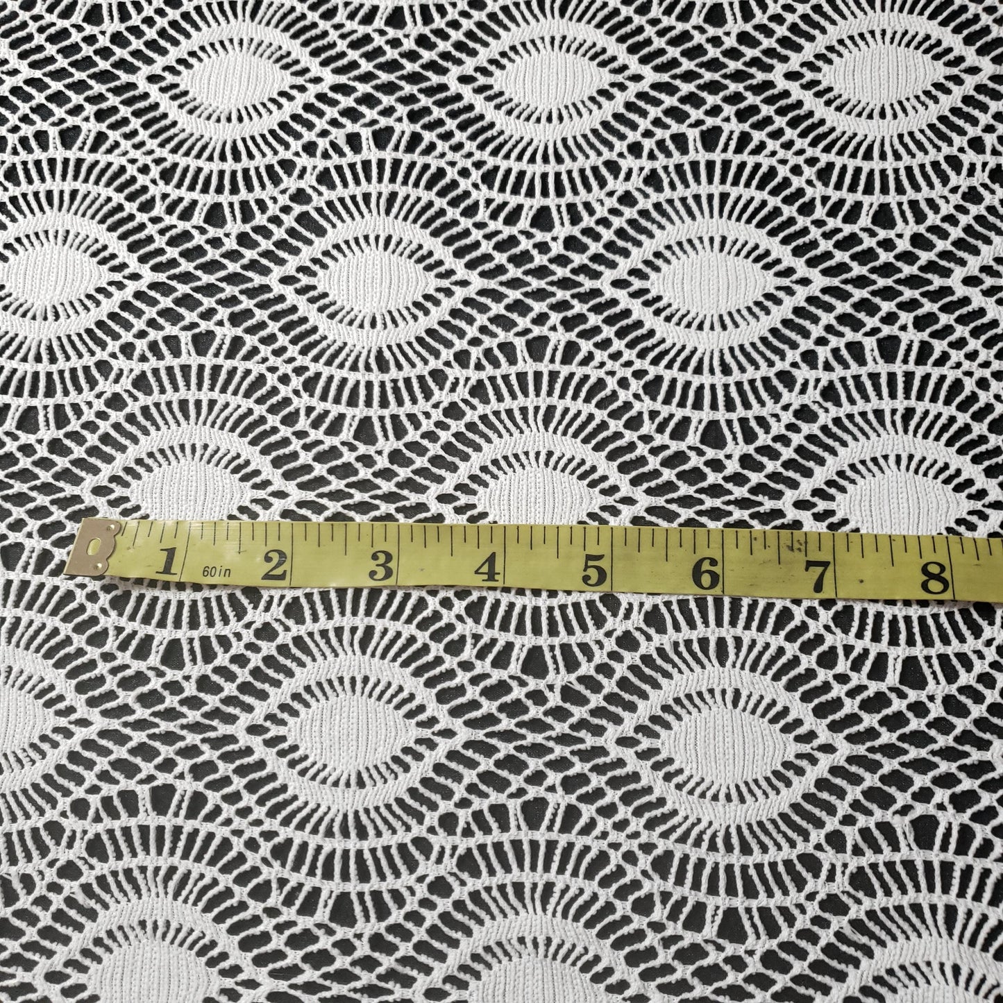 FAUX CROCHET BOHEMIAN EYE LACE WHITE