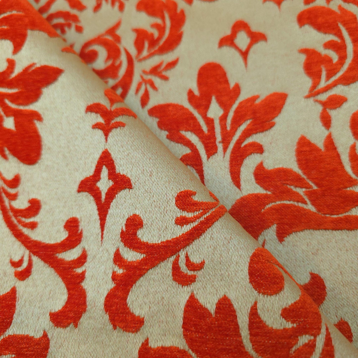 REVERSIBLE DAMASK CHENILLE ORAGE CHAMPAGNE