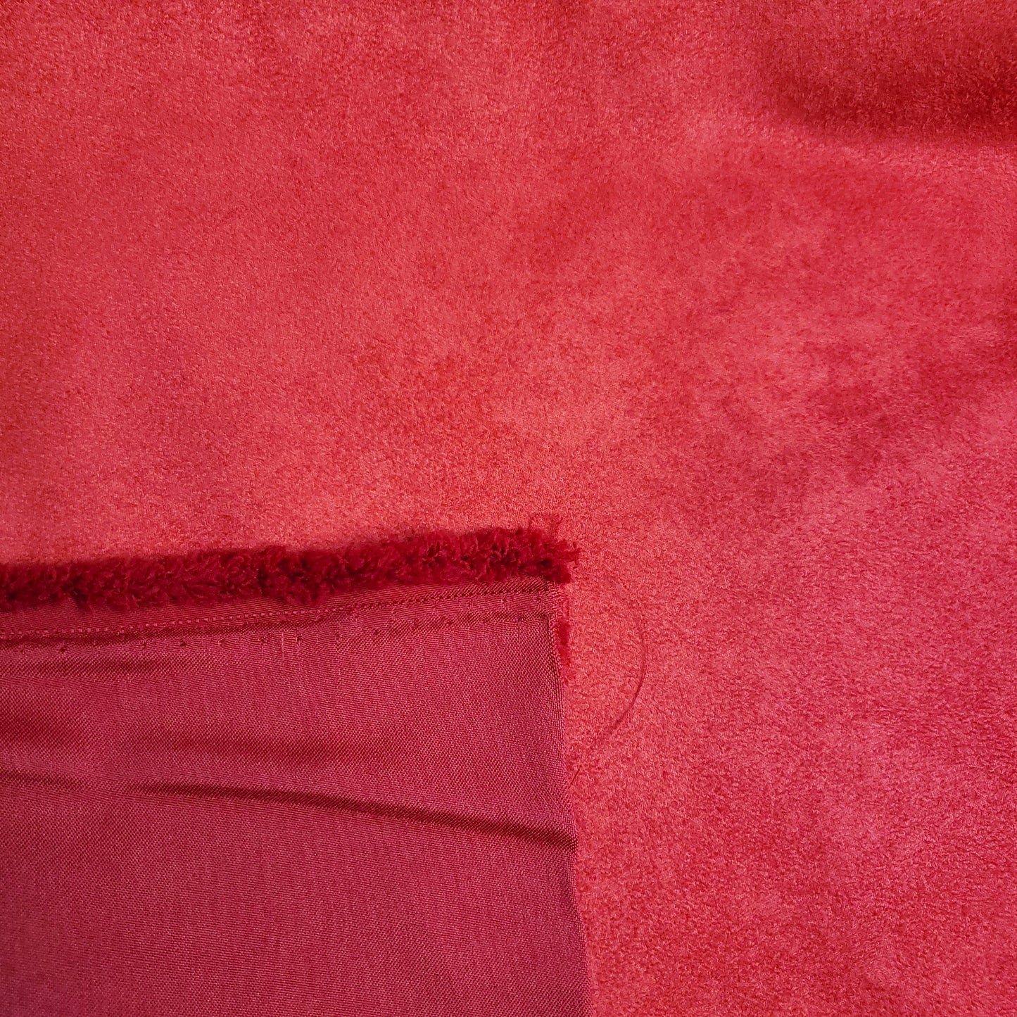 BRUSHED SUEDE UPHOLSTERY FABRIC RED