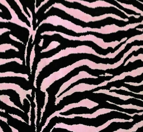 ZEBRA PRINT POLYCOTTON PINK BLACK