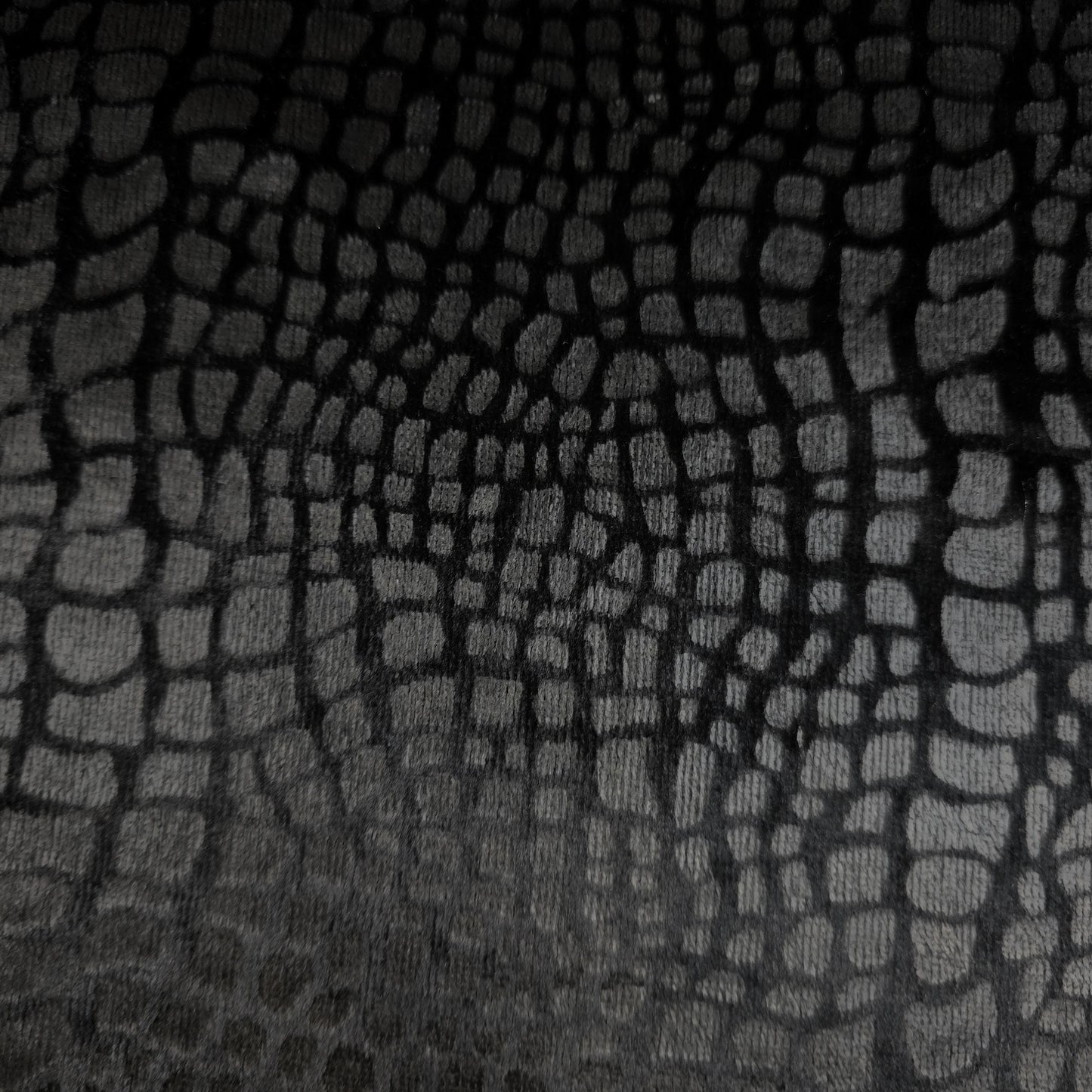 BLACK CROCODILE SEMIGLOSS UPHOLSTERY VELVET