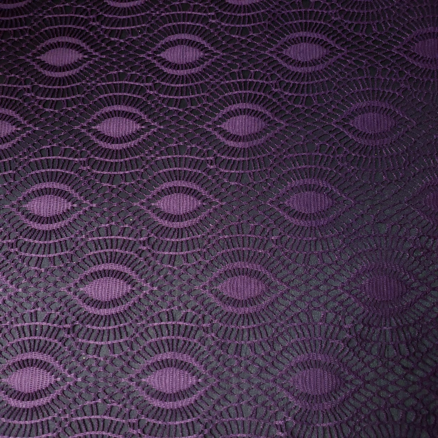 FAUX CROCHET BOHEMIAN EYE LACE PLUM PURPLE