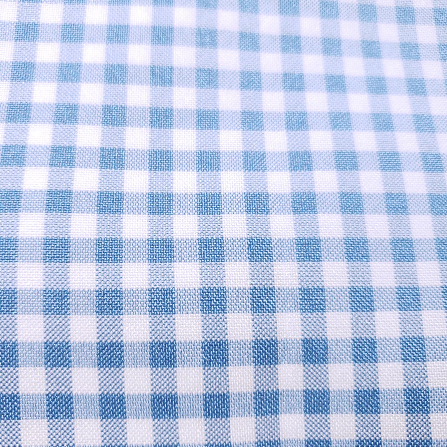 POLY POPLIN BLUE SKY SMALL GINGHAM