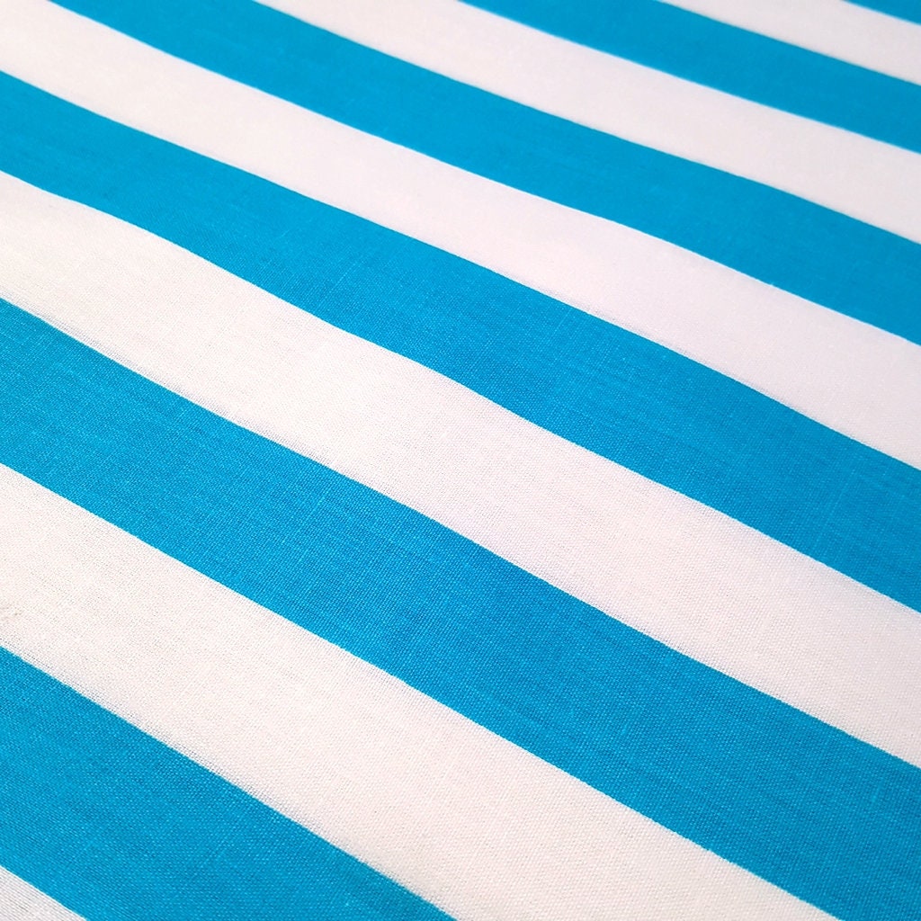 ONE INCH STRIPE POLYCOTTON TURQUOISE