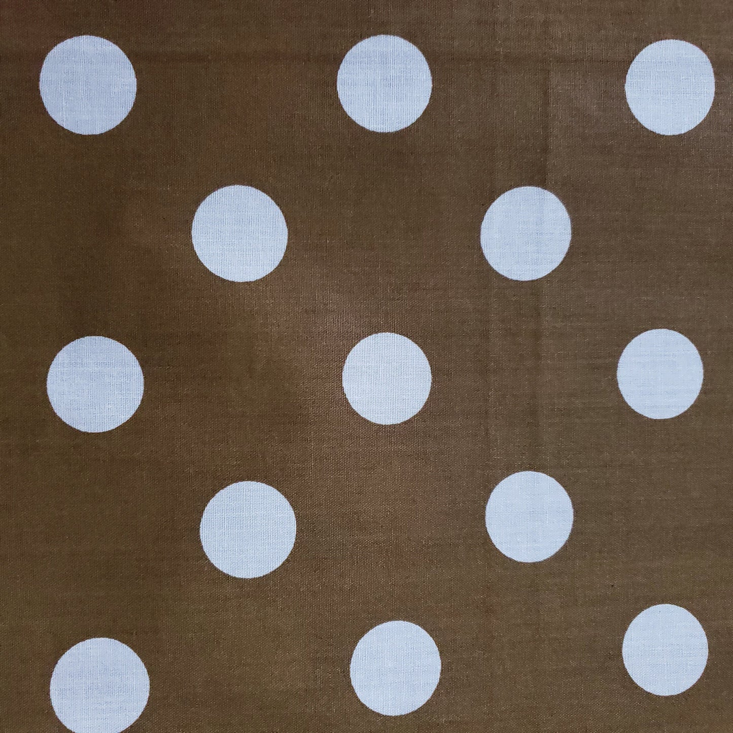 ONE INCH POLKA DOT WHITE ON BRONZE GOLD